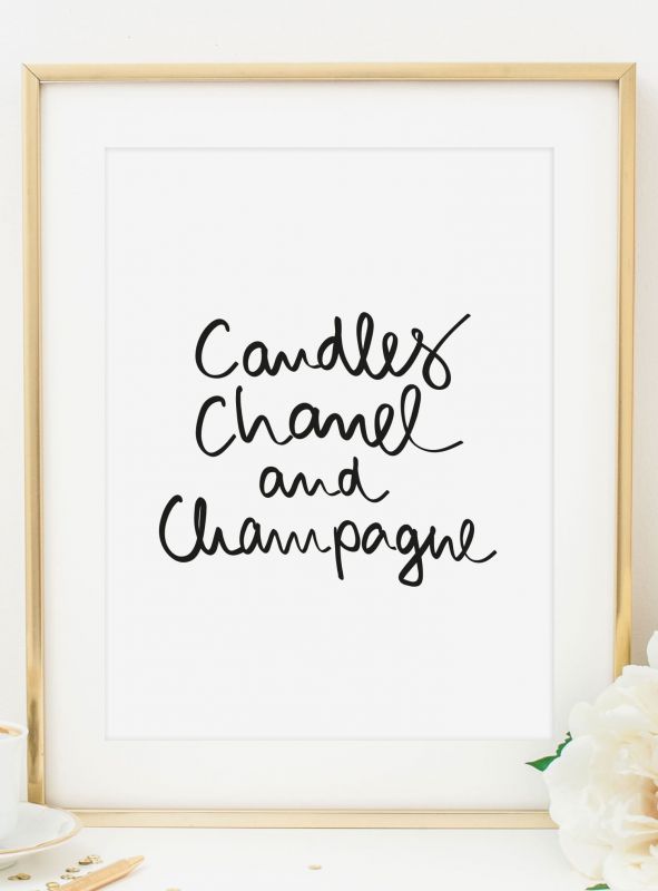 Candles, Chanel & Champagne, Poster